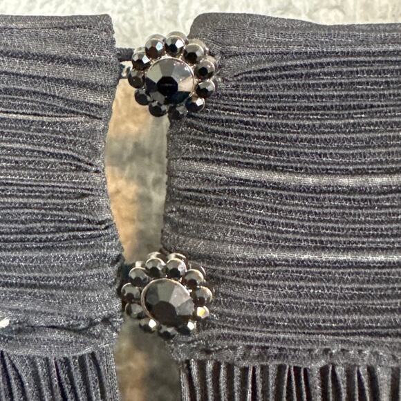 Ciebon Maja halter Dress Plisse' Pleats Deep V Neck Black SZ S NWOT Designer - Picture 10 of 10